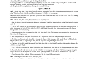 Quyết định 182/2007/QĐ-TTg kiện toàn đoàn đàm phán Chính phủ kinh tế thương mại quốc tế