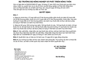 Quyết định 94/2007/QĐ-BNN bổ sung danh mục thuốc bảo vệ thực vật được phép sử dụng