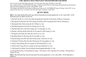 Quyết định 5306/QĐ-UBND thành lập Ban Điều phối thực hiện kế hoạch phát triển doanh nghiệp nhỏ vừa 5 năm 2006-2010 thành phố