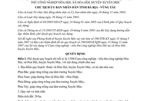 Quyết định 4224/QĐ-UBND 2007 quy hoạch chi tiết tỷ lệ 1/500 Cụm công nghiệp Hòa Hội Bà Rịa Vũng Tàu