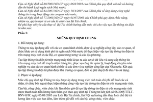 Thông tư 137/2007/TT-BTC hướng dẫn mức chi tạo lập thông tin điện tử