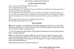 Quyết định 100/2007/QĐ-UBND quy định tỷ lệ % hạn mức diện tích hỗ trợ đất nông nghiệp trong khu dân cư đất vườn ao liền kề đất ở bổ sung 479/QĐ-UBND