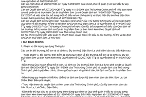 Thông tư 138/2007/TT-BTC hướng dẫn quản lý, thanh toán, quyết toán vốn đầu tư bồi thường, hỗ trợ tái định cư dự án thủy điện Sơn La