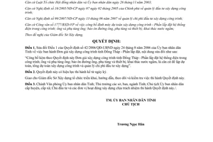 Quyết định 56/2007/QĐ-UBND công bố Đơn giá xây dựng công trình