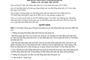 Nghị quyết 05/2007/NQ-HĐND Chương trình giám sát Hội đồng nhân dân tỉnh Bình Phước