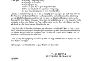 Công văn  2982/BNG-LS  nhập cảnh Đức không có thị thực