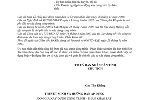 Công văn 4890/UBND-TMXDCB  công bố Đơn giá xây dựng công trình - Phần khảo sát