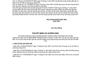 Công văn 4894/UBND-TMXDCB  công bố Đơn giá vận chuyển ngang trong công trường