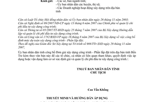 Công văn 4891/UBND-TMXDCB công bố Đơn giá xây dựng công trình-Phần lắp đặt