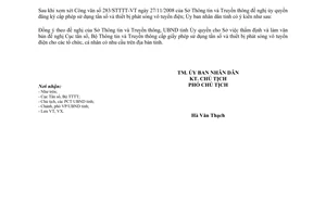 Công văn 3485/UBND-VX ủy quyền đăng ký cấp phép sử dụng tần số và thiết bị