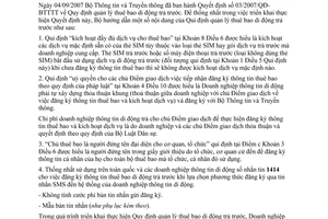 Công văn 1378/BTTTT-VT hướng dẫn các doanh nghiệp triển khai quản lý thuê bao