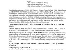 Công văn  4730/BHXH-CĐCS  hướng dẫn thực hiện tính thời gian  hưởng chế độ bảo hiểm xã hội theo QĐ 107/2007/QĐ-TTg
