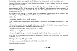 Công văn 569/SKHCN hướng dẫn thủ tục Xét công nhận sáng kiến