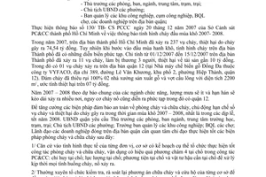 Công văn  2729/UBND/CSPCCC tăng cường các biện pháp phòng cháy chữa cháy mùa khô  2007 – 2008