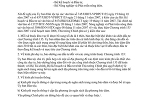 Công văn  7481/VPCP-KTTH  thực hiện chương trình 135 trong 2007 và kế hoạch 2008