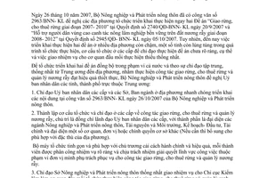 Công văn  3595/BNN-KL  tăng cường tổ chức triển khai thực hiện giao rừng, cho thuê rừng và quản lý nương rẫy