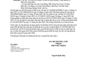 Công văn  7000/VPCP-KTTH  hỗ trợ địa phương thực hiện QĐ 120/2003/QĐ-TTg và ổn định dân di cư tự do