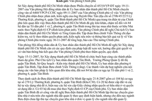 Công văn  9939/SXD-QLN  84 hộ dân Tổ dân phố 1 và 2  phường 6, quận Tân Bình xin mua nhà theo NĐ 61/CP