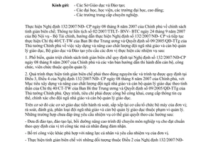Công văn 12865/BGDĐT-NG  chỉ đạo thực hiện NĐ 132/2007/NĐ-CP