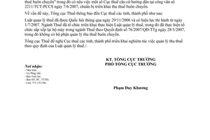 Công văn  5200/TCT-CS  thu thuế hoạt động buôn chuyến