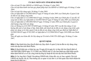 Quyết định 62/2007/QĐ-UBND quản lý dự án đầu tư xây dựng công trình