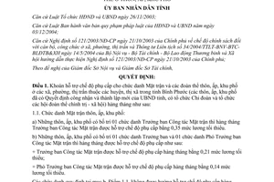 Quyết định 63/2007/QĐ-UBND chế độ phụ cấp cho chức danh Mặt trận Bình Phước