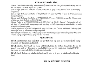 Quyết định 24/2007/QĐ-UBND phân cấp quản lý Nhà nước chất lượng công trình xây