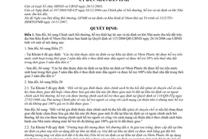 Quyết định 42/2007/QĐ-UBND sửa đổi chính sách bồi thường hỗ trợ tái định cư khu kinh tế Nhơn Hội