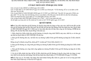 Quyết định 4501/QĐ-UBND  điều chỉnh đơn giá bồi thường, di chuyển