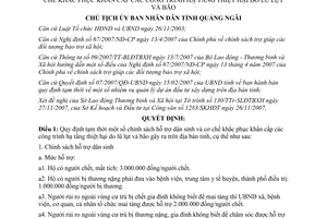 Quyết định 2825/QĐ-UBND năm 2007 về Quy định tạm thời chính sách hỗ trợ dân sinh