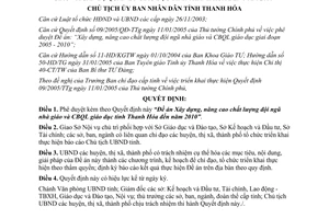 Quyết định 3788/QĐ-UBND 2007 nâng cao chất lượng đội ngũ nhà giáo cán bộ quản lý giáo dục Thanh Hoá