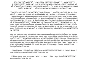 Thông tư 28/2007/TT-BLĐTBXH hướng dẫn thực hiện Nghị định 114/2002/NĐ-CP tiền lương sửa đổi 13/2003/TT-BLĐTBXH 14/2003/TT-BLĐTBXH