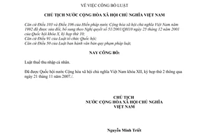 Lệnh công bố Luật thuế thu nhập cá nhân 13/2007/L-CTN