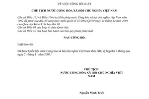 Lệnh công bố Luật hóa chất 15/2007/L-CTN