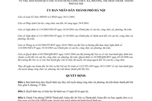 Quyết định 139/2007/QĐ-UBND về Quy chế tuyển dụng công chức xã phường thị trấn