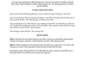 Quyết định 47/2007/QĐ-UBND khen thưởng thành tích thực hiện nhiệm vụ Kinh tế