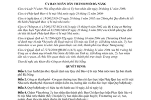 Quyết định 66/2007/QĐ-UBND Quy chế Bảo vệ bí mật nhà nước thành phố Đà Nẵng