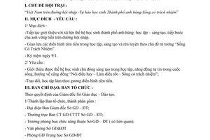 Kế hoạch 2867/GDĐT-VP tổ chức hội trại “Sống có trách nhiệm II – 2008”