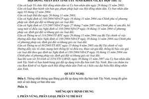 Nghị quyết 20/2007/NQ-HĐND bảng giá đất áp dụng trên địa bàn tỉnh Tây Ninh