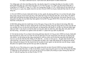 Chỉ thị 16/CT-UBND năm 2007 cấm sản xuất vận chuyển buôn bán đốt pháo nổ Lào Cai