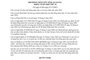 Nghị quyết 27/2007/NQ-HĐND sửa đổi mức thu học phí cơ sở giáo dục công lập An Giang