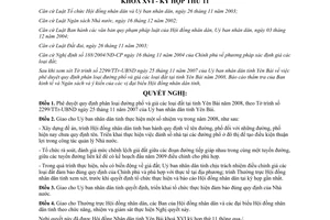 Nghị quyết 17/2007/NQ-HĐND phân loại đường phố và giá đất tại tỉnh Yên Bái