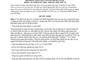 Nghị quyết 56/2007/NQ-HĐND  nhiệm vụ năm 2008