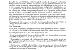 Chỉ thị 22/2007/CT-UBND tổ chức triển khai thực hiện Nghị định 39/2007/NĐ-CP Đà Nẵng