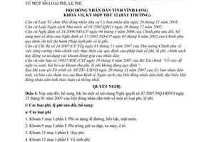 Nghị quyết 60/2007/NQ-HĐND sửa đổi Nghị quyết 47/2007/NQ-HĐND phí, lệ phí