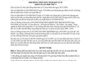 Nghị quyết 33/2007/NQ-HĐND cơ chế chính sách đặc thù đối với xã trọng điểm