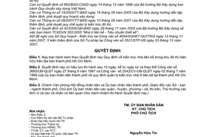 Quyết định 135/2007/QĐ-UBND quy định kiến trúc nhà liên kế trong khu đô thị hiện hữu thành phố Hồ Chí Minh