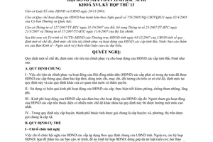 Nghị quyết 99/2007/NQ-HĐND16 định mức chi tiêu tài chính phục vụ Hội đồng nhân dân các cấp Bắc Ninh
