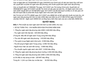 Nghị quyết 167/2007/NQ-HĐND dự toán ngân sách tỉnh Sơn La năm 2008