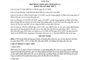 Nghị quyết 179/NQ-HĐND năm 2007 định hướng phát triển cây cao su tỉnh Sơn La